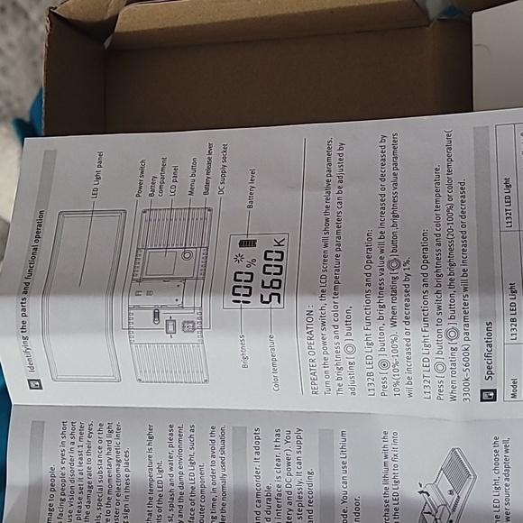 NEW In box Viltrox LED Video Light Kit 3300k-5600k Bi-Color Dimmable Light Panel - Picture 8 of 17